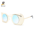 New European and American Personality Mesh Frame Metal Sunglasses